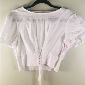 White Peasant Crop Top Size: M